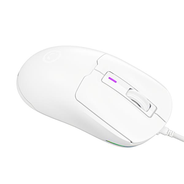 Lorgar MSA10, pokročilá herná myš, USB, 6 prog. tlačidiel, 12 000 dpi, podsvietenie RGB, biela 