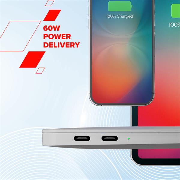 Canyon OnWire CCAP60CL, 1 m, kábel nab. a synchr., USB-C / USB-C, 60W PD, 480Mbps, opletený, ružový 