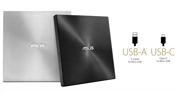 ASUS ZenDrive External Slim DVD-RW SDRW-08U9M-U M-DISC USB-A/C Retail, čierna 