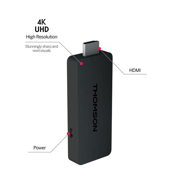 Thomson Streaming USB STICK 140 - 4K UHD, Google Cast, Hej Google 