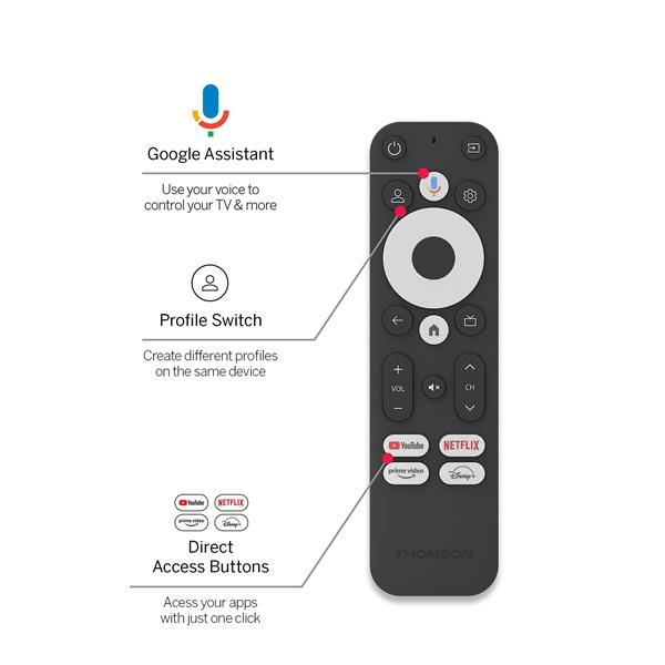 Thomson Streaming USB STICK 140 - 4K UHD, Google Cast, Hej Google 