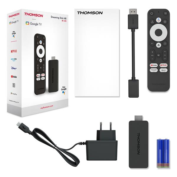 Thomson Streaming USB STICK 140 - 4K UHD, Google Cast, Hej Google 