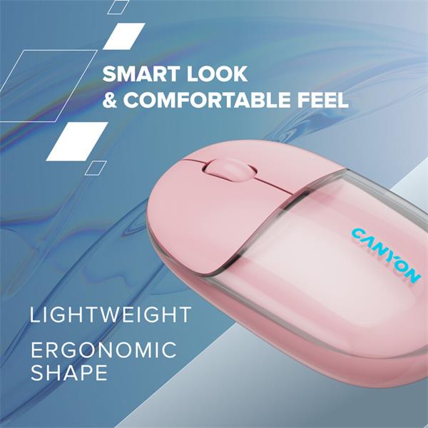 Canyon OnClick 24, 2v1 bezdrôtová optická myš Bluetooth / 2.4 GHz, 1.200 dpi, akumulátor 5.000 mAh, modrá 