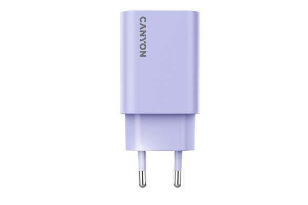 Canyon OnCharge 30CL, univerzálna cestovná nabíjačka do steny 1x USB-C, 30W PD, fialová 