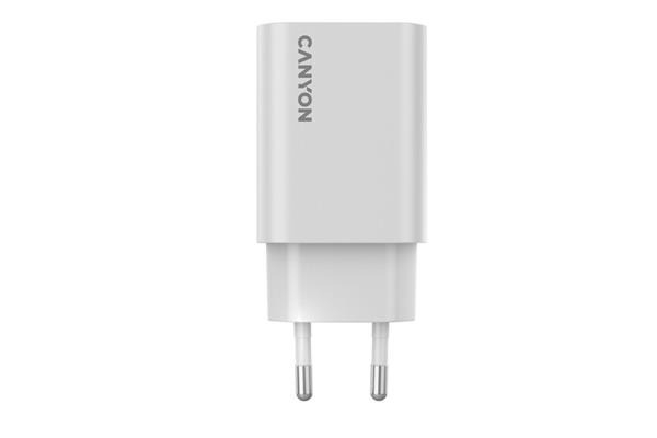 Canyon OnCharge 30CL, univerzálna cestovná nabíjačka do steny 1x USB-C, 30W PD, biela 