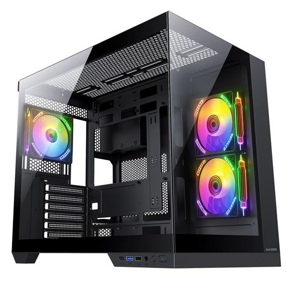 1stCOOL CubeTower DREAMER, skrinka ATX, 3x ARGB ventilátor + radič, USB3.0, USB-C, čierna 