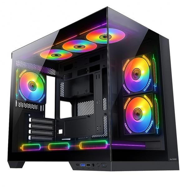 1stCOOL CubeTower DREAMER, skrinka ATX, 3x ARGB ventilátor + radič, USB3.0, USB-C, čierna 