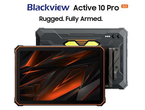 Blackview Active 10 Pro Rugged Tab 12GB/512GB, 10.95" FHD IPS 90Hz Corning Glass 3, MT6878 Octa-core, 50/108 MP, oranžov 