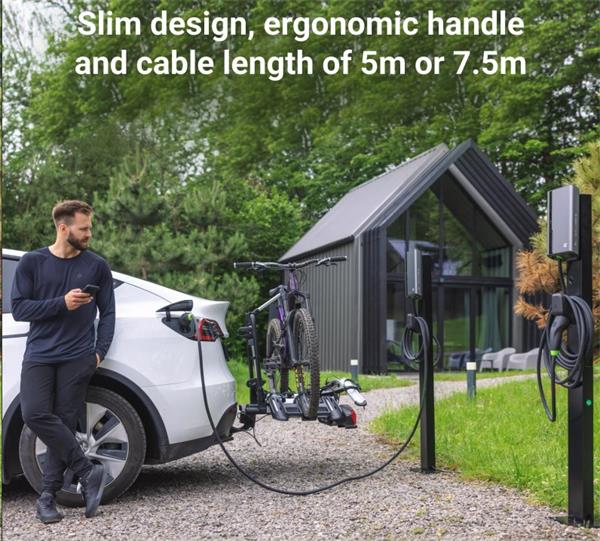 Green Cell GC HabuDen Wallbox 22kW prémiová nabíjacia stanica pre elektrické vozidlá s aplikáciou a RFID, 7,5m kábel 