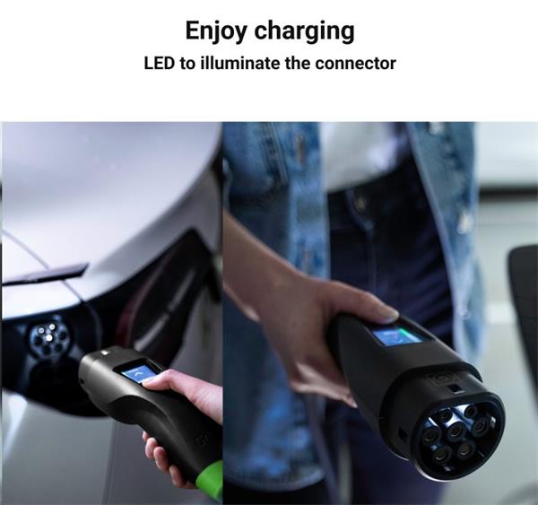 Green Cell Habu Mobillná EV nabíjačka 11kW,7 m,Type 2CEE pre nabíjanie elektromobilu,2 v 1 Wallbox v kábli s GC Apkou 