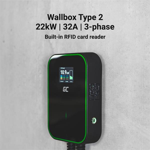 Wallbox GC EV PowerBox 22kW so zásuvkou Typ 2 na nabíjanie elektromobilov a plug-in hybridov 