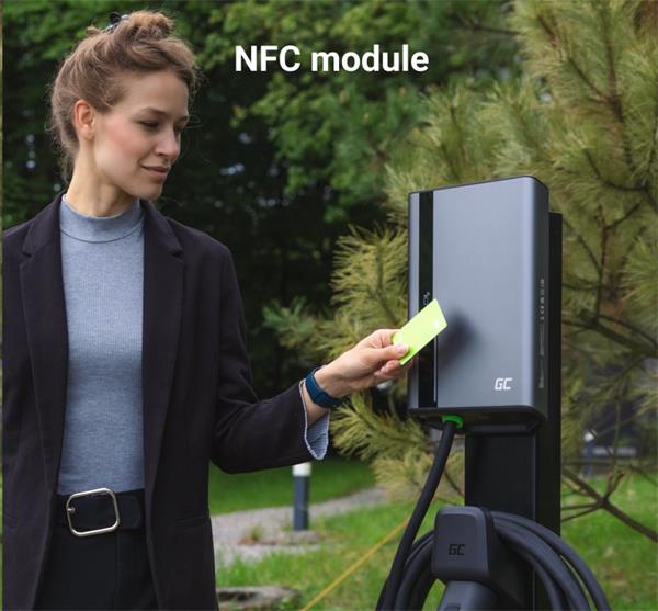 Green Cell GC HabuDen Wallbox 22kW prémiová nabíjacia stanica pre elektrické vozidlá s aplikáciou a RFID, 5m kábel 