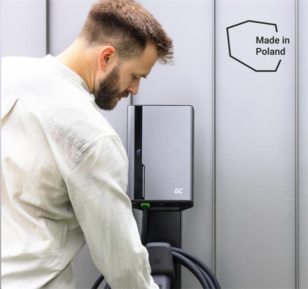 Green Cell GC HabuDen Wallbox 22kW prémiová nabíjacia stanica pre elektrické vozidlá s aplikáciou a RFID, 5m kábel 