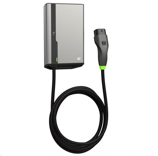 Green Cell GC HabuDen Wallbox 22kW prémiová nabíjacia stanica pre elektrické vozidlá s aplikáciou a RFID, 5m kábel 