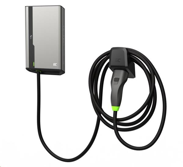 Green Cell GC HabuDen Wallbox 22kW prémiová nabíjacia stanica pre elektrické vozidlá s aplikáciou a RFID, 5m kábel 