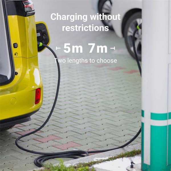Nabíjací kábel Green Cell GC Snap Typ 2 pre elektromobily 11kW 7m pre Tesla Model Y 3 SX, VW ID.4, Kia EV6, Hyundai ION 