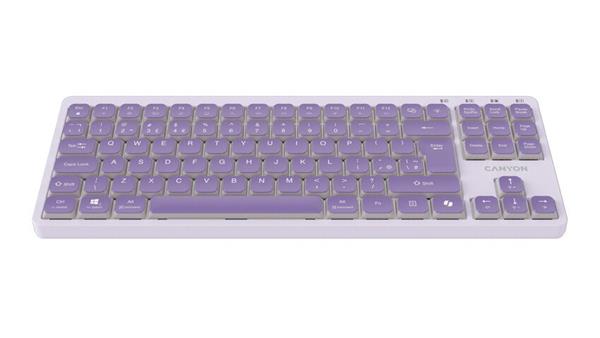 Canyon OnType 10, klávesnica, mechanická, USB, multimediálna, fialová 
