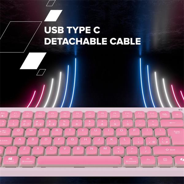 Canyon OnType 10, klávesnica, mechanická, USB, multimediálna, fialová 