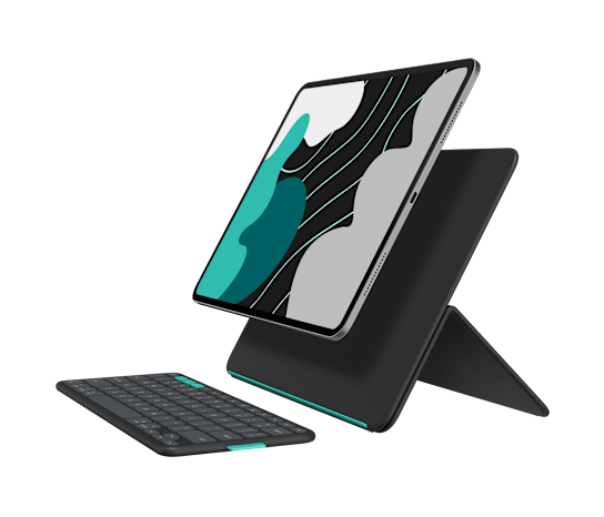 Logitech® FLIP FOLIO-GRAPHITE-US-BT- iPad Pro 11 palců (M4), iPad Air 11 palců (M2 a M3), iPad Air (5. generace) 