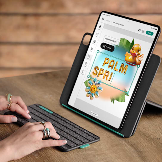 Logitech® FLIP FOLIO-GRAPHITE-US-BT- iPad Pro 11 palců (M4), iPad Air 11 palců (M2 a M3), iPad Air (5. generace) 