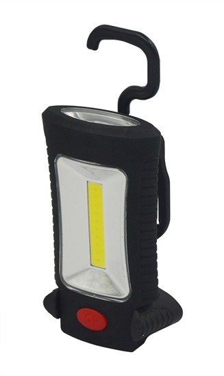 Solight LED svietidlo pracovné, 3W COB + 3 SMD LED, háčik + magnet, 3 x AAA 