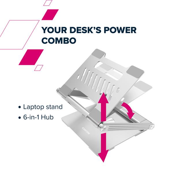 Canyon OnStand 2, Stojan na notebook s odnímateľným magnetickým hubom 6v1 
