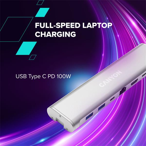 Canyon OnStand 2, Stojan na notebook s odnímateľným magnetickým hubom 6v1 