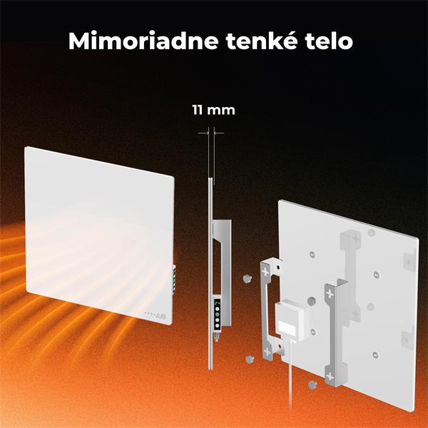 AENO AGH11S Premium QUADRO Smart Ohrievač, Biely, LED, WI-FI, max 500W, 50x50cm,  Infra 