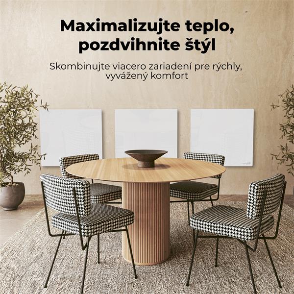 AENO AGH11S Premium QUADRO Smart Ohrievač, Biely, LED, WI-FI, max 500W, 50x50cm,  Infra 