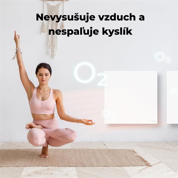 AENO AGH11S Premium QUADRO Smart Ohrievač, Biely, LED, WI-FI, max 500W, 50x50cm,  Infra 