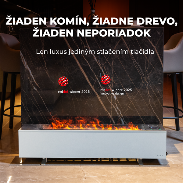 AENO FH1S Premium SPACE FIRE HEATER, Biely, LED, WI-FI, max 2000W, 1000x242cm,  efekt ohňa 