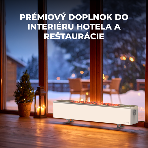 AENO FH1S Premium SPACE FIRE HEATER, Biely, LED, WI-FI, max 2000W, 1000x242cm,  efekt ohňa 