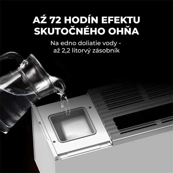 AENO FH1S Premium SPACE FIRE HEATER, Biely, LED, WI-FI, max 2000W, 1000x242cm,  efekt ohňa 