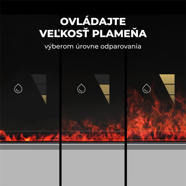 AENO FH1S Premium SPACE FIRE HEATER, Biely, LED, WI-FI, max 2000W, 1000x242cm,  efekt ohňa 