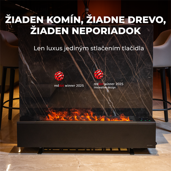 AENO FH2S Premium SPACE FIRE HEATER,Čierny, LED, WI-FI, max 2000W, 1000x242cm,  efekt ohňa 