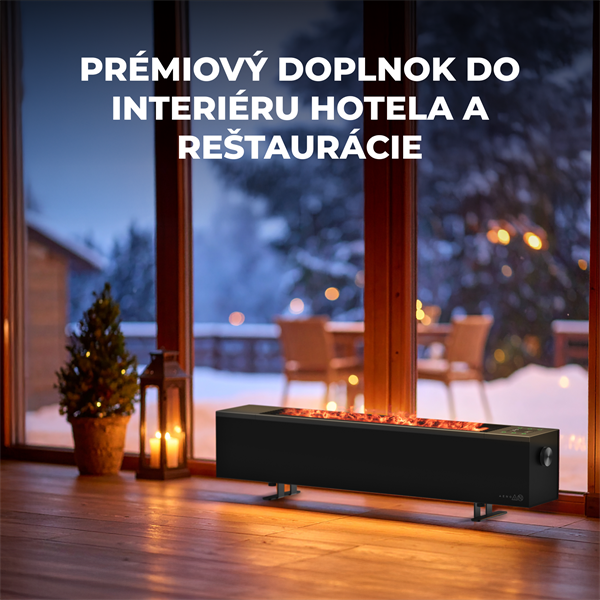 AENO FH2S Premium SPACE FIRE HEATER,Čierny, LED, WI-FI, max 2000W, 1000x242cm,  efekt ohňa 
