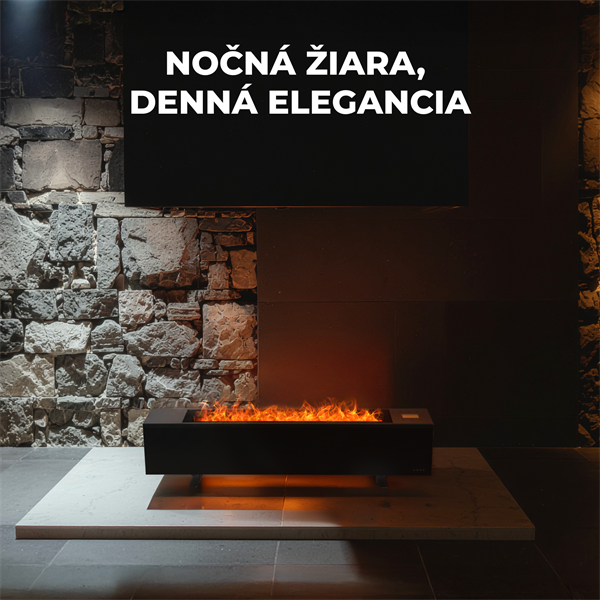 AENO FH2S Premium SPACE FIRE HEATER,Čierny, LED, WI-FI, max 2000W, 1000x242cm,  efekt ohňa 