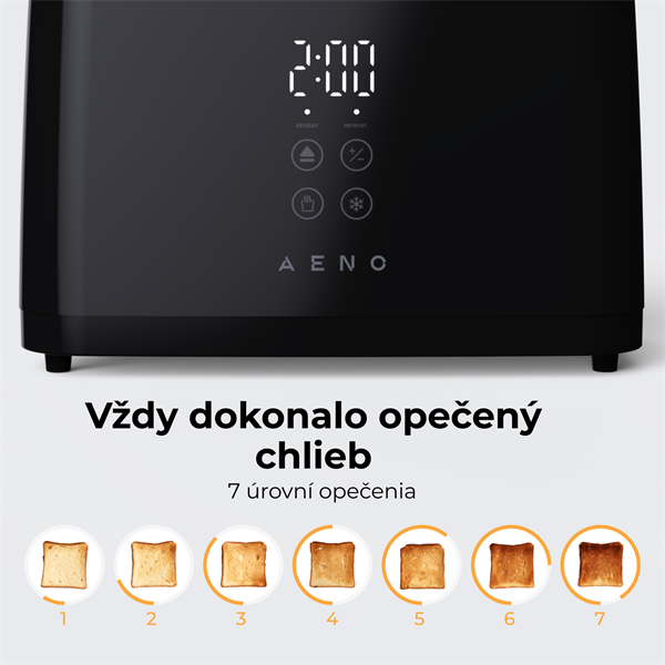 AENO 2-plátkový hriankovač TS2 , 930W,  automatický,  čierna farba, EU 