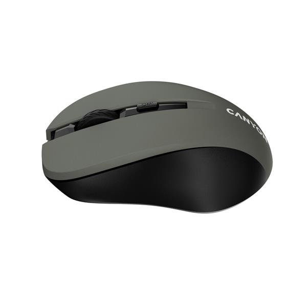 Canyon OnClick W01, Wireless optická myš USB, 800/1000/1200 dpi, šedo-čierna 