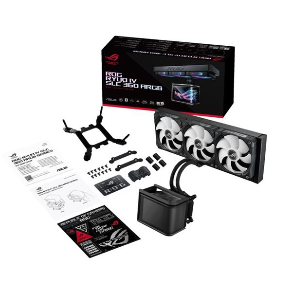 ASUS ROG RYUO IV SLC 360 ARGB kvapalinový chladič CPU, AMOLED display, Aura Sync ARGB 