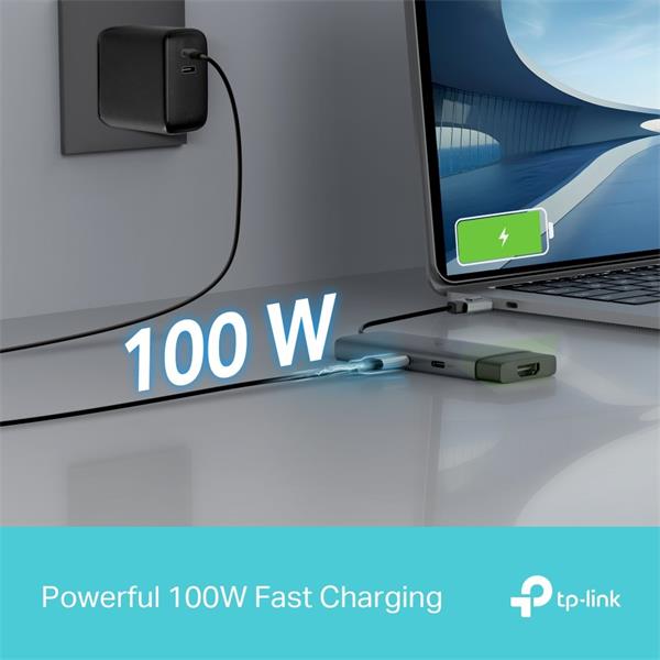 USB Type-C 5-Port Hub SPEC: 1 × USB-C Connector,1 × HDMI 4K 60Hz Port,1 × USB-C PD 100W Port,2 × USB-A 3.0 Ports,1 × USB 