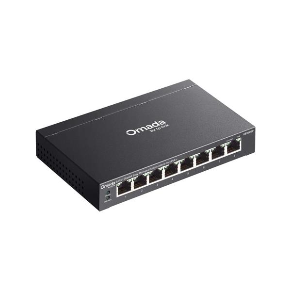 "Omada 8-Port Gigabit Easy Managed Switch with 8-Port PoE+ PORT: 8× Gigabit PoE+ Ports SPEC: 802.3at/af, 64 W PoE Power, 