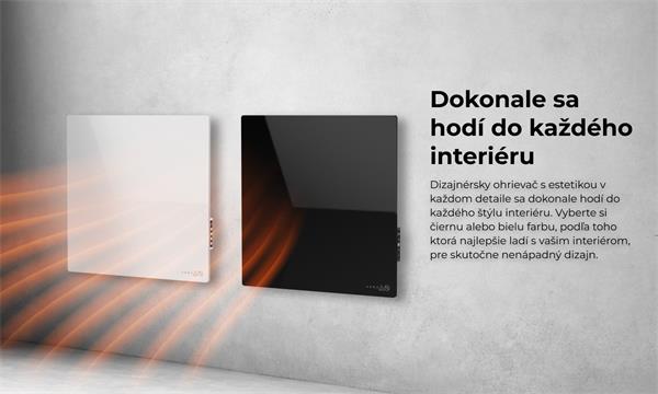AENO AGH12S Premium QUADRO Smart Ohrievač, Čierny, LED, WI-FI, max 500W, 50x50cm,  Infra 