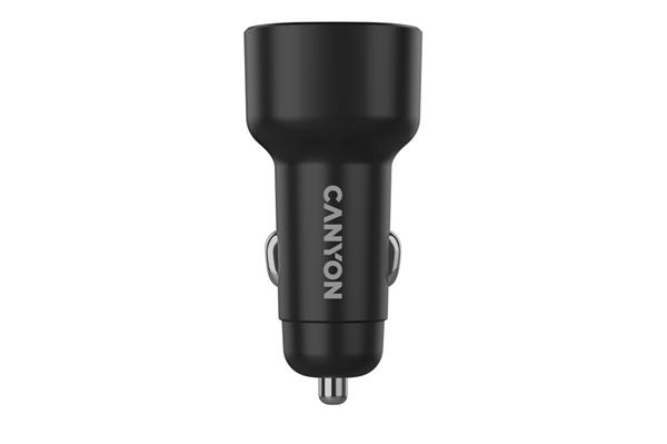 Canyon OnDrive 48, univerzálna autonabíjačka, 1x USB-C, 1x USB-A, rýchle nabíjanie, výkon 48 W 