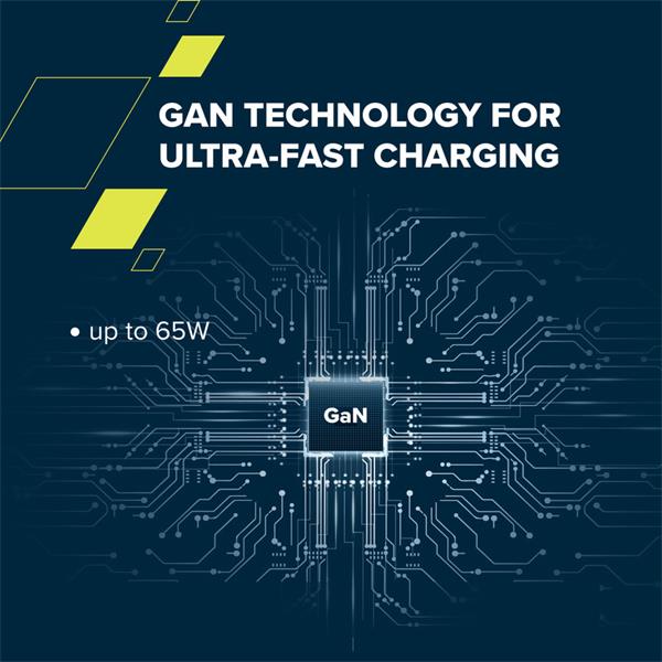 Canyon OnCharge 65RC, vysokorýchlostná univerzálna nabíjačka do steny s integrovaným 68 cm USB(C) káblom, 65W, čierna  