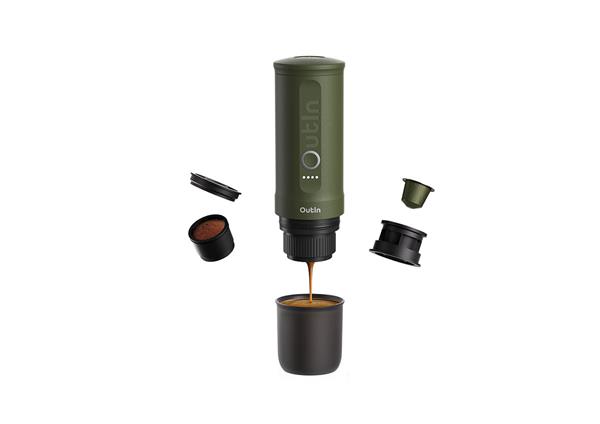 Outin Nano Prenosný espresso kávovar, farba lesná zelená 