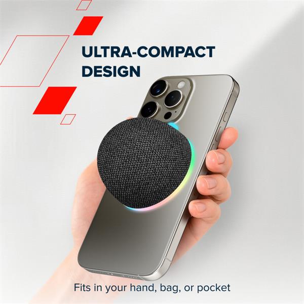 Canyon OnMove 13, ultra kompaktný BT 6.0 reproduktor, Magsafe kompatibilný, RGB podsvietenie, 5W, 600mAh, USB-C nab. 