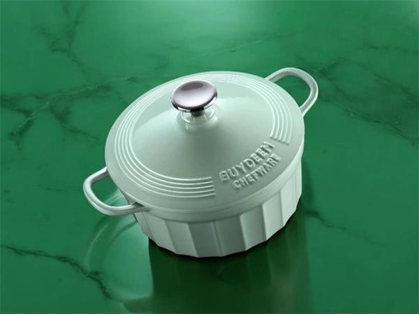 BUYDEEM Smaltovaný liatinový hrniec 2,9L, 22cm, model CP521, farba zelená 
