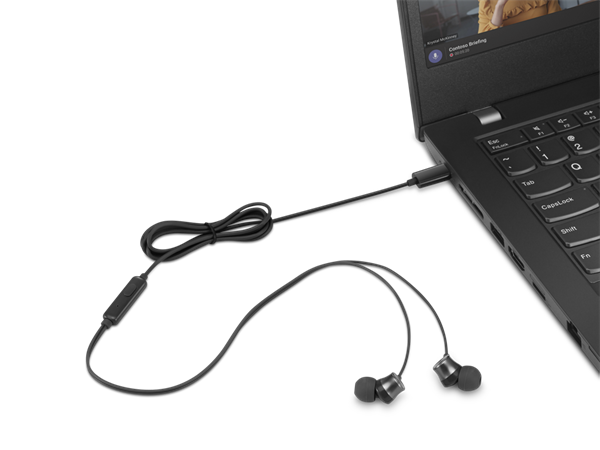 Lenovo USB-C Wired In-Ear Headphones 