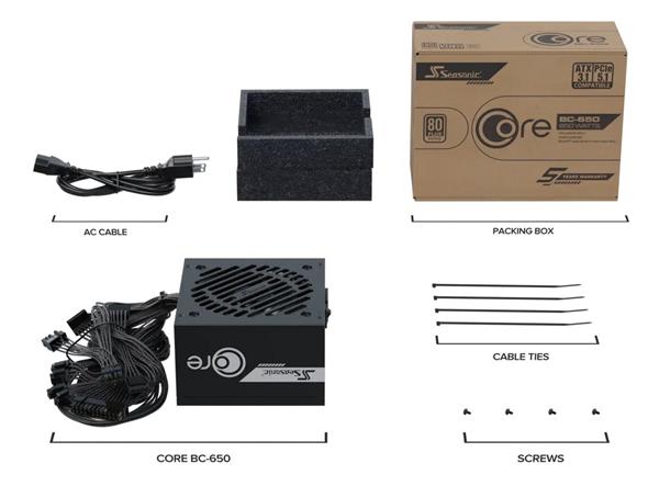 Zdroj 650W, Seasonic Core BC-650 ATX 3.1Bronze  